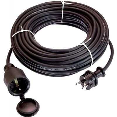 Extensão Schwabe 50m - Borracha, Preto, IP44 - Externo Extensão Schwabe 50m - Borracha, Preto, IP44 - Externo