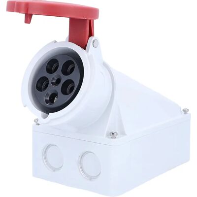 Schwabe 60434 Tomada de parede - 63A, 5 polos, 400V - IP44 Schwabe 60434 Tomada de parede - 63A, 5 polos, 400V - IP44