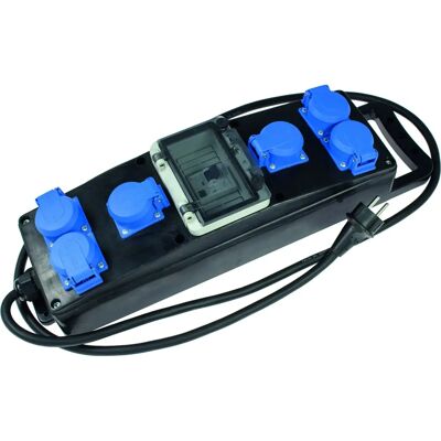 Multiplug Schwabe CEE 6 Sorties, 2m Cordon en Caoutchouc Multiplug Schwabe CEE 6 Sorties, 2m Cordon en Caoutchouc
