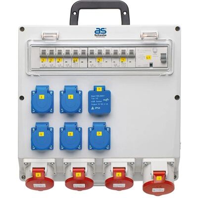 Schwabe MAX 61525 Wandverteiler - 400V/32A, USB & CEE Schwabe MAX 61525 Wandverteiler - 400V/32A, USB & CEE