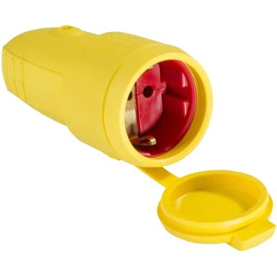 Schwabe 62413 Veiligheidssocket Gummi 230V Geel IP44 - Stopcontact Schwabe 62413 Veiligheidssocket Gummi 230V Geel IP44 - Stopcontact