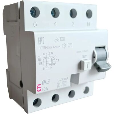 Schwabe Interruttore differenziale - 4 poli, 40A, 30mA, compatto, Made in Germany - Interruttore differenziale Schwabe Interruttore differenziale - 4 poli, 40A, 30mA, compatto, Made in Germany - Interruttore differenziale