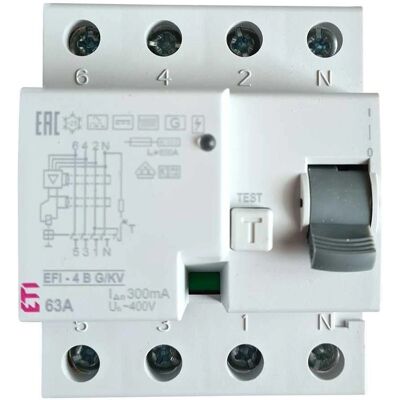 Schwabe Model - Residual Current Circuit Breaker (RCCB) - 4-pol, 63A, 300mA sensitivity Schwabe Model - Residual Current Circuit Breaker (RCCB) - 4-pol, 63A, 300mA sensitivity