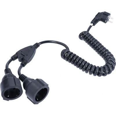 Schwabe Verlängerungskabel - 2,5m, Schwarz, Spiral, Innenbereich Schwabe Verlängerungskabel - 2,5m, Schwarz, Spiral, Innenbereich