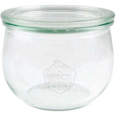 Weck Tulpenglas 580ml RR100 mit Deckel, Einmachglas, Transparent - Jar Weck Tulpenglas 580ml RR100 mit Deckel, Einmachglas, Transparent - Jar