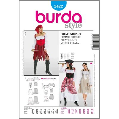 Wzór kostiumu pirata Burda 2422 - Rozmiar 36-48 Wzór kostiumu pirata Burda 2422 - Rozmiar 36-48