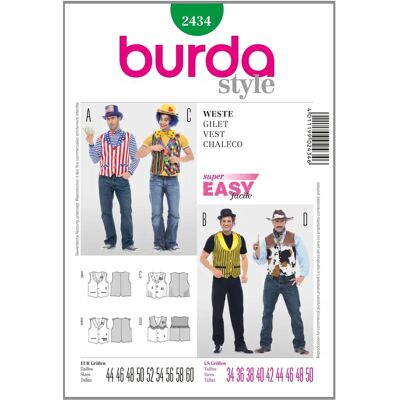 Burda 2434 - Modello costume carnevale cowboy Burda 2434 - Modello costume carnevale cowboy