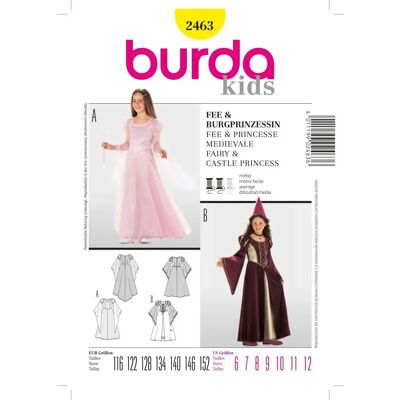 Burda Kinder Märchenfee & Prinzessin Schnittmuster - Größen 116-152 Burda Kinder Märchenfee & Prinzessin Schnittmuster - Größen 116-152