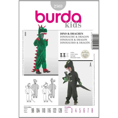 Burda 2503 Costume bambino dinosauro e drago Burda 2503 Costume bambino dinosauro e drago