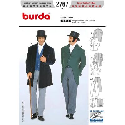 Patron de couture Burda 2767 - Instructions incluses - Publicité Patron de couture Burda 2767 - Instructions incluses - Publicité