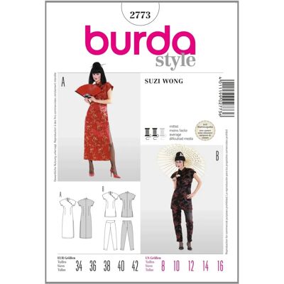 Burda 2773 Strój kobiety azjatyckiej - Satyna lub jedwab - Rozmiary 34-42 Burda 2773 Strój kobiety azjatyckiej - Satyna lub jedwab - Rozmiary 34-42