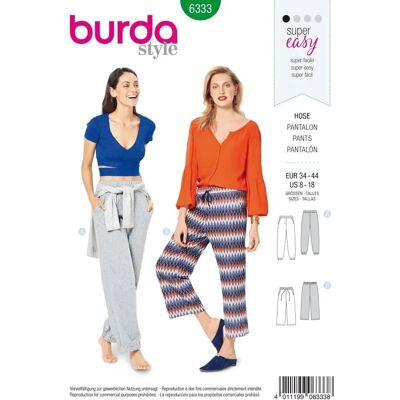 Burda Model 6333 - Sewing Pattern for Pants Burda Model 6333 - Sewing Pattern for Pants