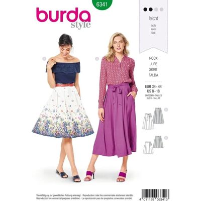 Burda Pattern 6341 - Women’s Pleated Skirt - Sewing Pattern Burda Pattern 6341 - Women’s Pleated Skirt - Sewing Pattern