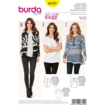 Modèle Burda B6610 en papier - Patron de couture - Publicité Modèle Burda B6610 en papier - Patron de couture - Publicité