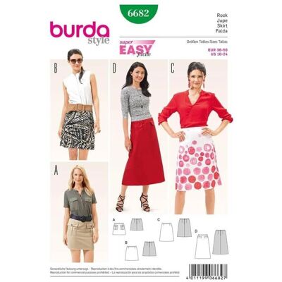Wzór Burda 6682 - Sukienka i spódnica - Łatwy Wzór Burda 6682 - Sukienka i spódnica - Łatwy