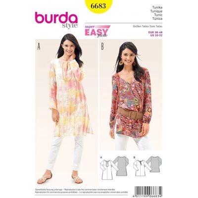Burda B6683 Papier Naaispatroon - Kleding maken Burda B6683 Papier Naaispatroon - Kleding maken