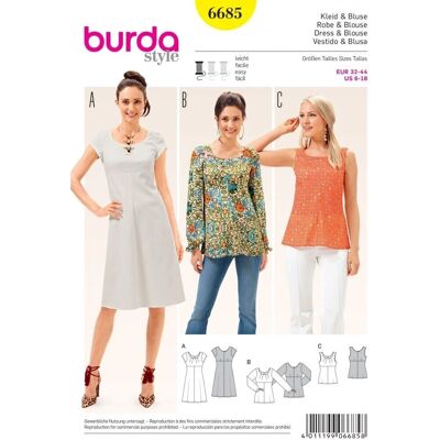 Burda Schnittmuster 6685 - Nähmuster Burda Schnittmuster 6685 - Nähmuster