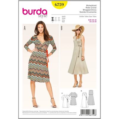 Patron Burda 6759 Robe en Jersey - Robe - Publicité Patron Burda 6759 Robe en Jersey - Robe - Publicité