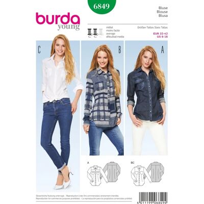 Wzór szycia Burda 6849 - Sukienka Wzór szycia Burda 6849 - Sukienka