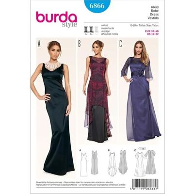 Burda 6866 Schnittmuster - Kleider nähen Burda 6866 Schnittmuster - Kleider nähen