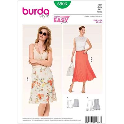 Burda Modèle 6903 - Patron de jupe avec ourlet Burda Modèle 6903 - Patron de jupe avec ourlet