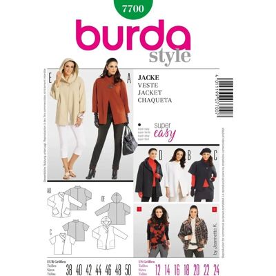 Burda Modell 7700 Sömnadsmönster Burda Modell 7700 Sömnadsmönster