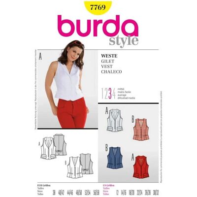 Burda Modèle 7769 - Patron de gilet - Couture Burda Modèle 7769 - Patron de gilet - Couture