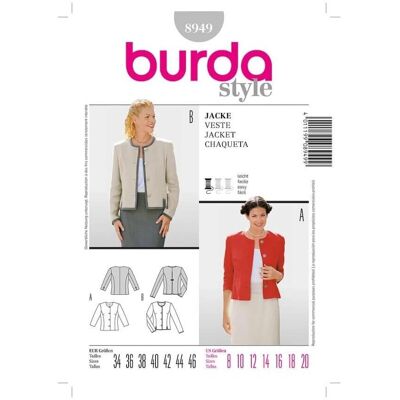 Burda 8949 - Patron de couture - Publicité Burda 8949 - Patron de couture - Publicité