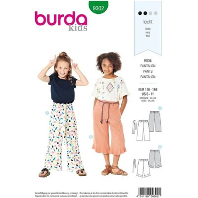 Burda Modèle 9302 - Patron de Couture pour Pantalons & Robes Burda Modèle 9302 - Patron de Couture pour Pantalons & Robes