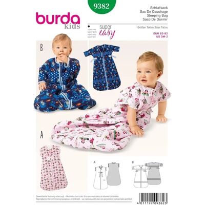Modello sacco a pelo bebé Burda 9382 - Guida semplice Modello sacco a pelo bebé Burda 9382 - Guida semplice