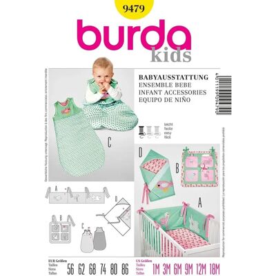 Burda 9479 - Modèle de couture pour bébé - Tapisserie et plus - Publicité Burda 9479 - Modèle de couture pour bébé - Tapisserie et plus - Publicité