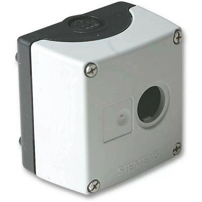 Siemens 3SB38010AA3 - Gray Plastic Control Box - 22mm Circular Enclosure Siemens 3SB38010AA3 - Gray Plastic Control Box - 22mm Circular Enclosure