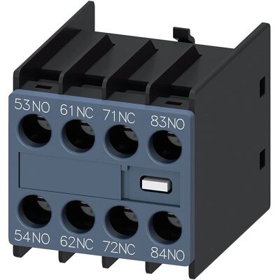 Siemens Auxiliary Switch Block 3RH2 Series - Front, 2 NO+2 NC, 600VDC/690VAC Siemens Auxiliary Switch Block 3RH2 Series - Front, 2 NO+2 NC, 600VDC/690VAC