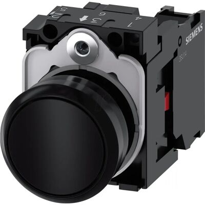 Siemens 3SU1100-0AB10-1CA0 Botón pulsador - IP67/IP69K, redondo, 22mm Siemens 3SU1100-0AB10-1CA0 Botón pulsador - IP67/IP69K, redondo, 22mm