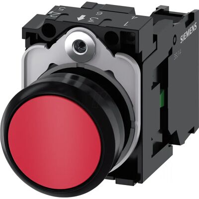 Siemens 3SU1100-0AB20-1BA0 Botón pulsador - Rojo - IP67/IP69K - Montaje en Panel Siemens 3SU1100-0AB20-1BA0 Botón pulsador - Rojo - IP67/IP69K - Montaje en Panel