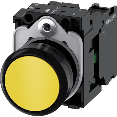 Siemens 3SU1100-0AB30-1BA0 Botón pulsador amarillo - Pulsador Siemens 3SU1100-0AB30-1BA0 Botón pulsador amarillo - Pulsador
