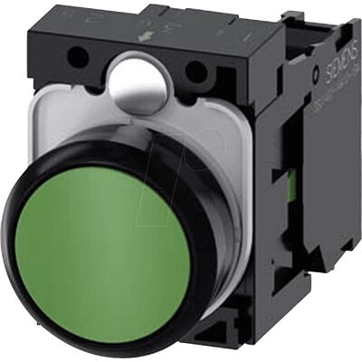 Siemens Green 22mm Pushbutton - Pushbutton, 22 mm, round, plastic, green, control switch Siemens Green 22mm Pushbutton - Pushbutton, 22 mm, round, plastic, green, control switch