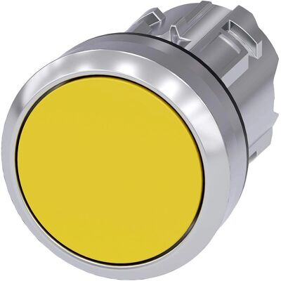 Siemens Taster - 22 mm Rund Metall Gelb - Drucktaste Siemens Taster - 22 mm Rund Metall Gelb - Drucktaste