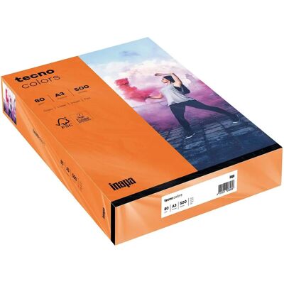 Inapa Multifunktionspapier tecno colors A3 80 g/qm VE=500 Blatt intens Inapa Multifunktionspapier tecno colors A3 80 g/qm VE=500 Blatt intens