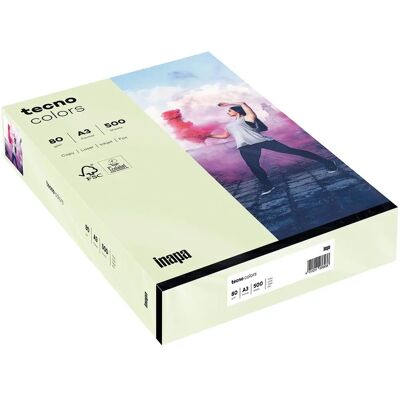 Inapa Multifunktionspapier Tecno Colors A3 80 g/m² 500 Blatt Hellgrün Inapa Multifunktionspapier Tecno Colors A3 80 g/m² 500 Blatt Hellgrün