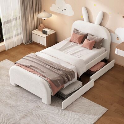 HAUSS SPOLE - Letto singolo imbottito - Blanco - 90x200 cm - Bed HAUSS SPOLE - Letto singolo imbottito - Blanco - 90x200 cm - Bed