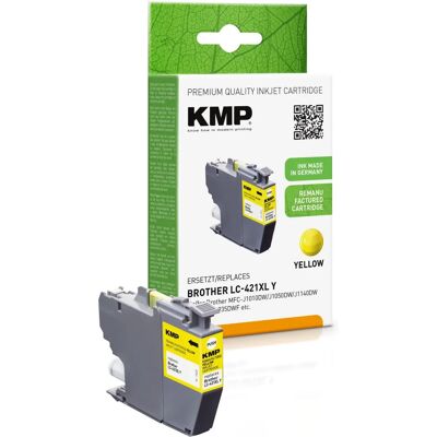 Cartouche d'Encre Jaune KMP - Compatible avec Brother MFC-J1010DW - 500 Pages Cartouche d'Encre Jaune KMP - Compatible avec Brother MFC-J1010DW - 500 Pages