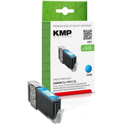 Cartouche d'encre Cyan KMP C91 - Compatible avec Canon CLI-551 XL C Cartouche d'encre Cyan KMP C91 - Compatible avec Canon CLI-551 XL C