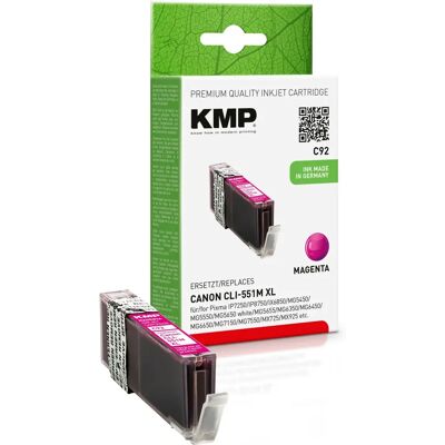 Cartuccia d'inchiostro KMP C92 - Magenta - Compatibile con Canon CLI-551 XL M Cartuccia d'inchiostro KMP C92 - Magenta - Compatibile con Canon CLI-551 XL M