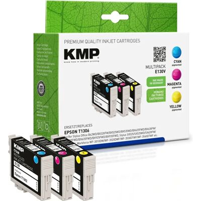 KMP Cyan Magenta Gul Bläckpatroner - Kompatibel med Epson T1306XL - 3-Pack KMP Cyan Magenta Gul Bläckpatroner - Kompatibel med Epson T1306XL - 3-Pack