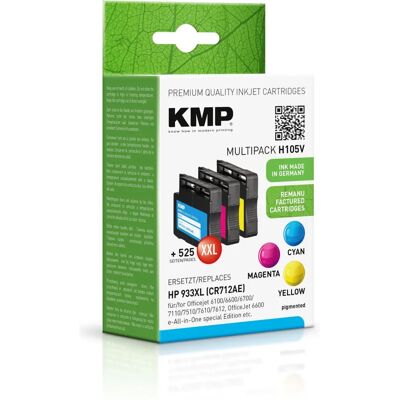 KMP Multi Pack H105V Ink Cartridges - Compatible with HP 933XL - 3-Pack KMP Multi Pack H105V Ink Cartridges - Compatible with HP 933XL - 3-Pack