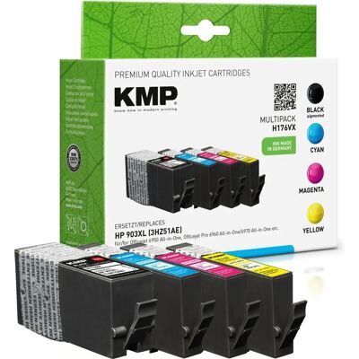 Cartuccia inchiostro KMP H176VX - Confezione da 4 - Nero, Ciano, Magenta, Giallo Cartuccia inchiostro KMP H176VX - Confezione da 4 - Nero, Ciano, Magenta, Giallo