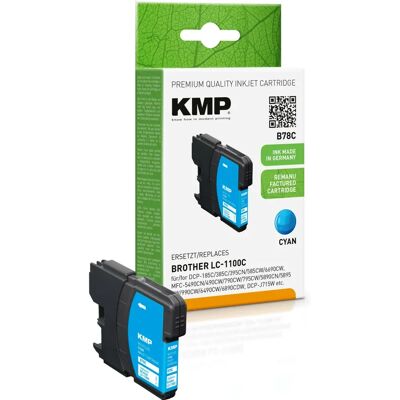 Cartouche d'encre Cyan KMP B78C - Compatible avec Brother DCP-185 Cartouche d'encre Cyan KMP B78C - Compatible avec Brother DCP-185