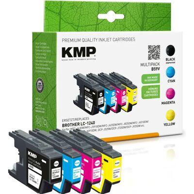 Lot multiple KMP B59V - 4 unités - Noir, Jaune, Cyan, Magenta - Cartouches compatibles Lot multiple KMP B59V - 4 unités - Noir, Jaune, Cyan, Magenta - Cartouches compatibles