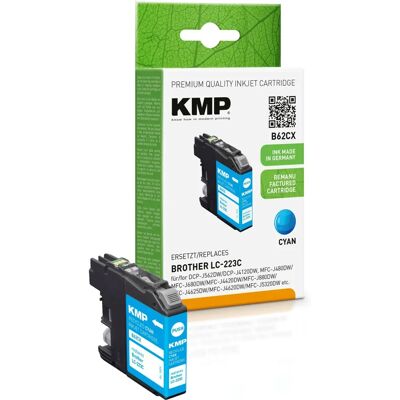 Cartouche d'encre cyan KMP B62CX - Compatible avec Brother LC-223C Cartouche d'encre cyan KMP B62CX - Compatible avec Brother LC-223C